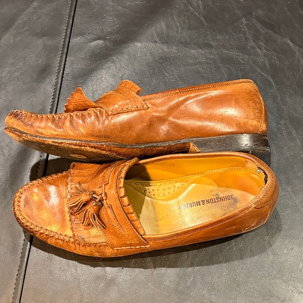 Johnston & Murphy Tan Leather Tassel Loafers - Picture 3 of 5
